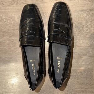 Aldo Black Embossed Loafers